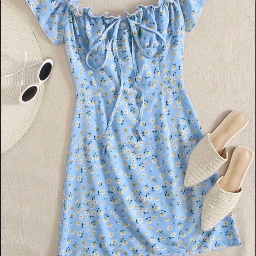 baby blue floral dress